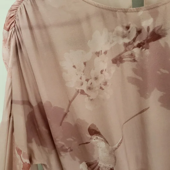 All Saints Cassandra Ume Petal Pink Dress Long Sleeve Size 4 - Picture 6 of 16